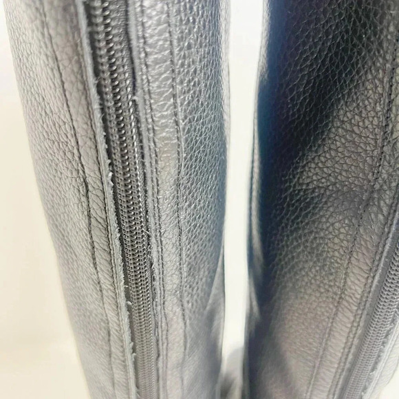 Cole Haan Pearlie Black Pebbled Leather Riding Boot With Buckle Women's Size 5.5 - Picture 11 of 11